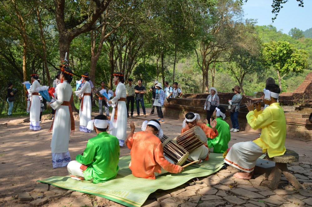Traditional Cham dancers at My Son temple, Vietnam